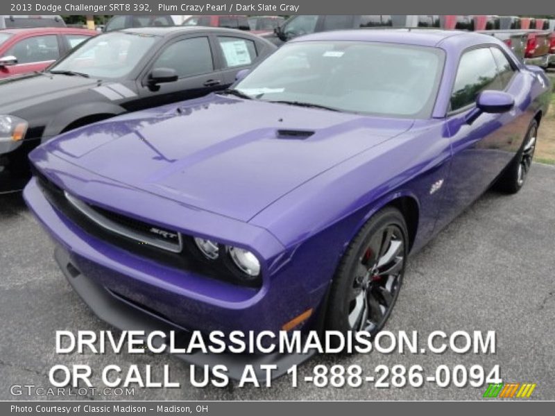 Plum Crazy Pearl / Dark Slate Gray 2013 Dodge Challenger SRT8 392