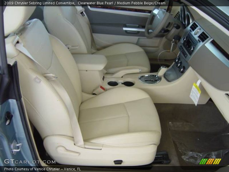 Clearwater Blue Pearl / Medium Pebble Beige/Cream 2009 Chrysler Sebring Limited Convertible