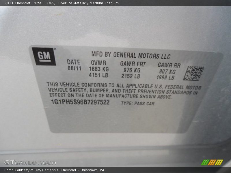 Silver Ice Metallic / Medium Titanium 2011 Chevrolet Cruze LTZ/RS