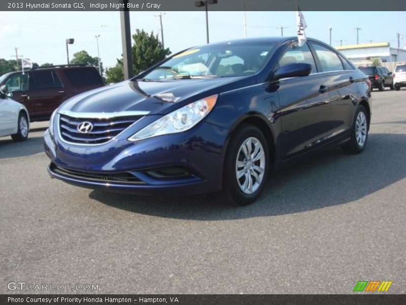 Indigo Night Blue / Gray 2013 Hyundai Sonata GLS