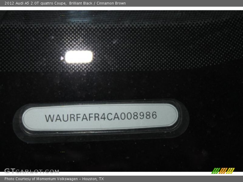 Brilliant Black / Cinnamon Brown 2012 Audi A5 2.0T quattro Coupe