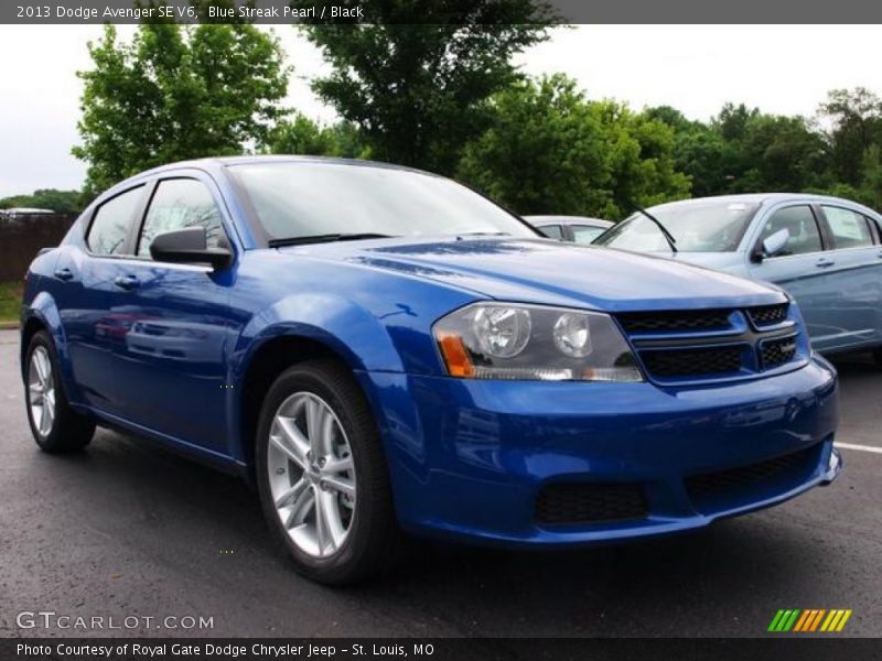 Blue Streak Pearl / Black 2013 Dodge Avenger SE V6