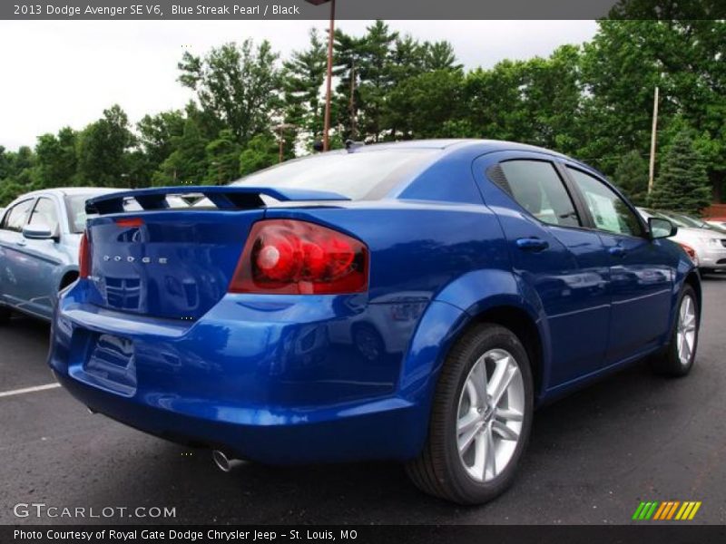 Blue Streak Pearl / Black 2013 Dodge Avenger SE V6