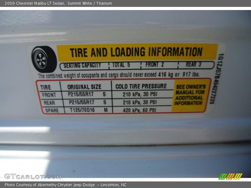 Summit White / Titanium 2009 Chevrolet Malibu LT Sedan