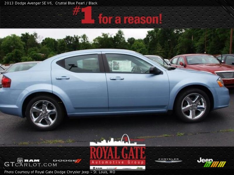 Crystal Blue Pearl / Black 2013 Dodge Avenger SE V6