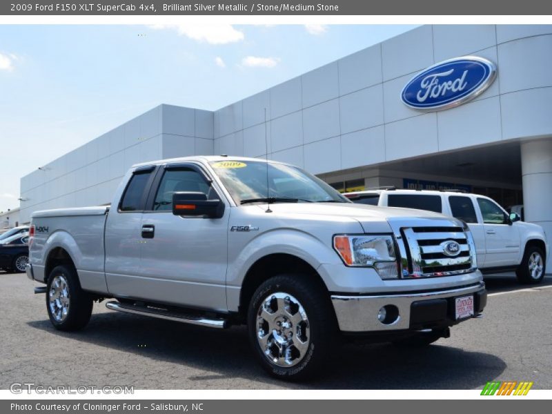 Brilliant Silver Metallic / Stone/Medium Stone 2009 Ford F150 XLT SuperCab 4x4