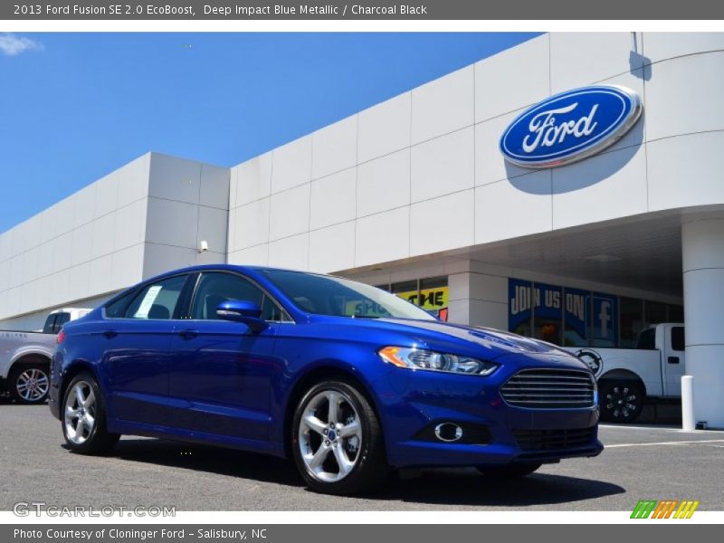 Deep Impact Blue Metallic / Charcoal Black 2013 Ford Fusion SE 2.0 EcoBoost