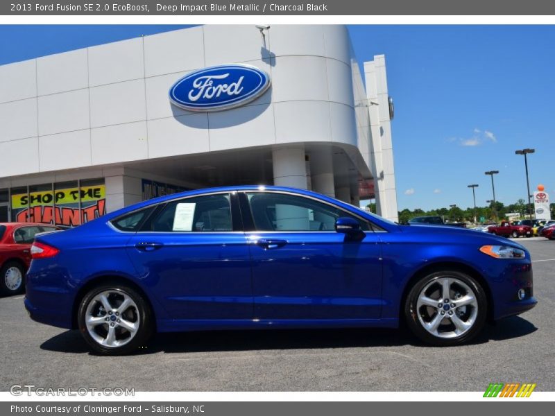 Deep Impact Blue Metallic / Charcoal Black 2013 Ford Fusion SE 2.0 EcoBoost