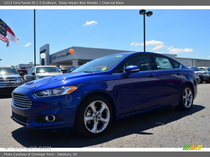 Deep Impact Blue Metallic / Charcoal Black 2013 Ford Fusion SE 2.0 EcoBoost