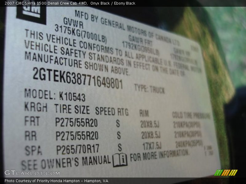 Onyx Black / Ebony Black 2007 GMC Sierra 1500 Denali Crew Cab 4WD