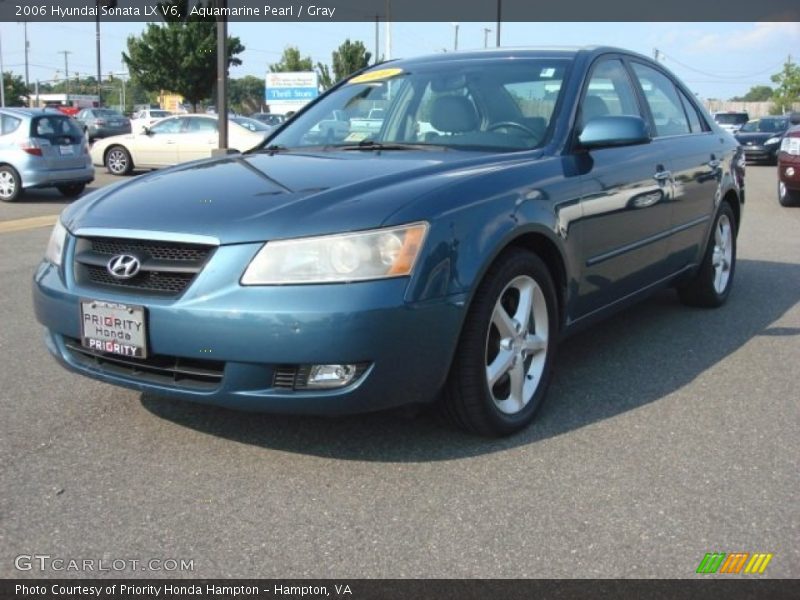 Aquamarine Pearl / Gray 2006 Hyundai Sonata LX V6