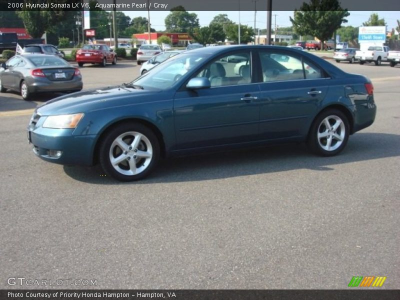Aquamarine Pearl / Gray 2006 Hyundai Sonata LX V6