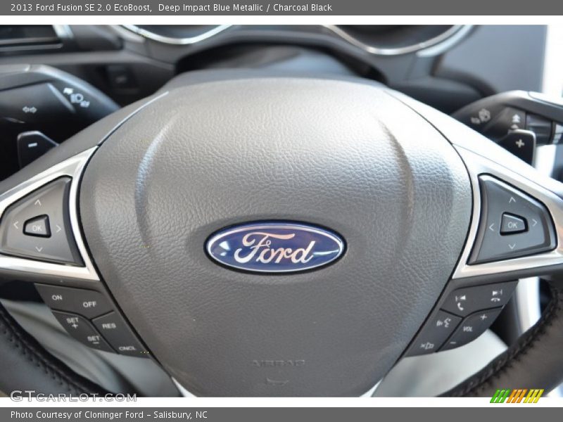 Deep Impact Blue Metallic / Charcoal Black 2013 Ford Fusion SE 2.0 EcoBoost