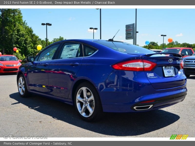 Deep Impact Blue Metallic / Charcoal Black 2013 Ford Fusion SE 2.0 EcoBoost
