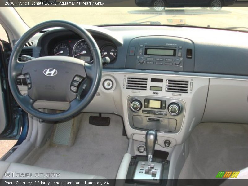 Aquamarine Pearl / Gray 2006 Hyundai Sonata LX V6