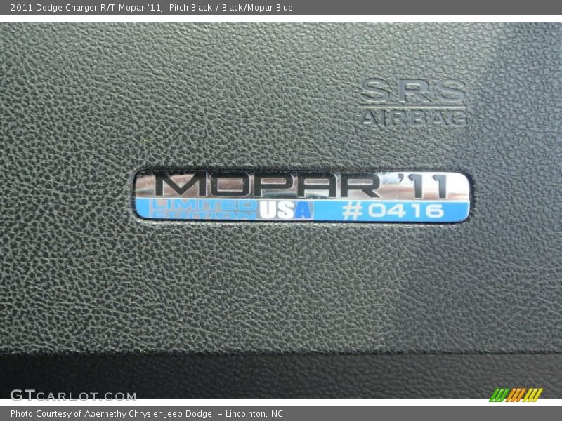 Pitch Black / Black/Mopar Blue 2011 Dodge Charger R/T Mopar '11