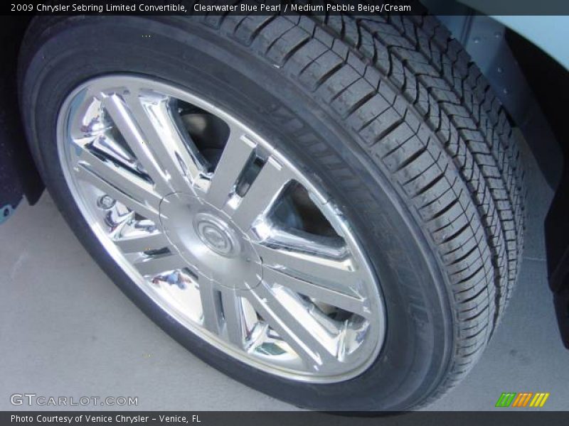 Clearwater Blue Pearl / Medium Pebble Beige/Cream 2009 Chrysler Sebring Limited Convertible