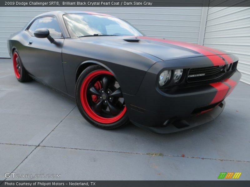 Brilliant Black Crystal Pearl Coat / Dark Slate Gray 2009 Dodge Challenger SRT8