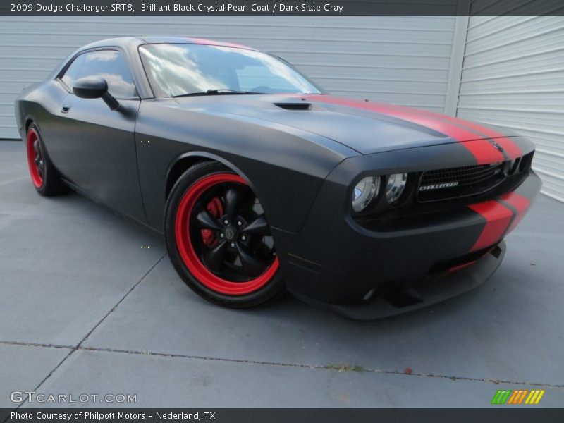 Brilliant Black Crystal Pearl Coat / Dark Slate Gray 2009 Dodge Challenger SRT8