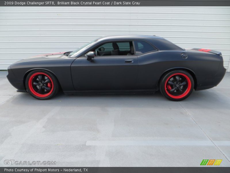 Brilliant Black Crystal Pearl Coat / Dark Slate Gray 2009 Dodge Challenger SRT8