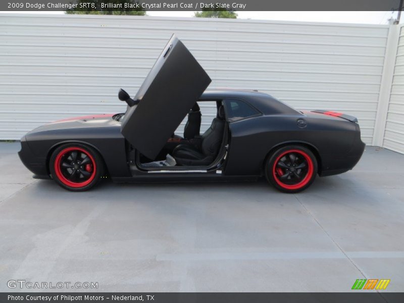 Brilliant Black Crystal Pearl Coat / Dark Slate Gray 2009 Dodge Challenger SRT8