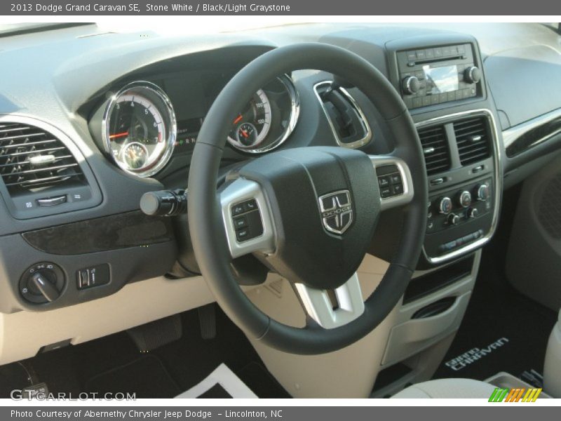 Stone White / Black/Light Graystone 2013 Dodge Grand Caravan SE