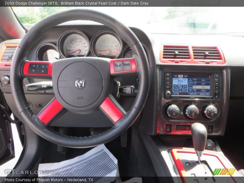 Brilliant Black Crystal Pearl Coat / Dark Slate Gray 2009 Dodge Challenger SRT8