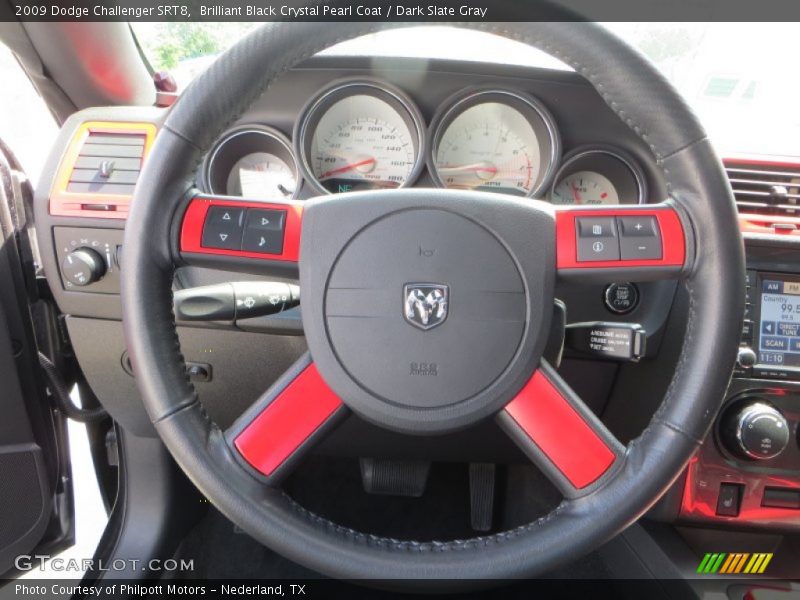 Brilliant Black Crystal Pearl Coat / Dark Slate Gray 2009 Dodge Challenger SRT8