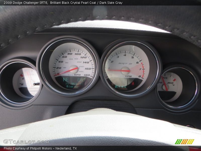 Brilliant Black Crystal Pearl Coat / Dark Slate Gray 2009 Dodge Challenger SRT8