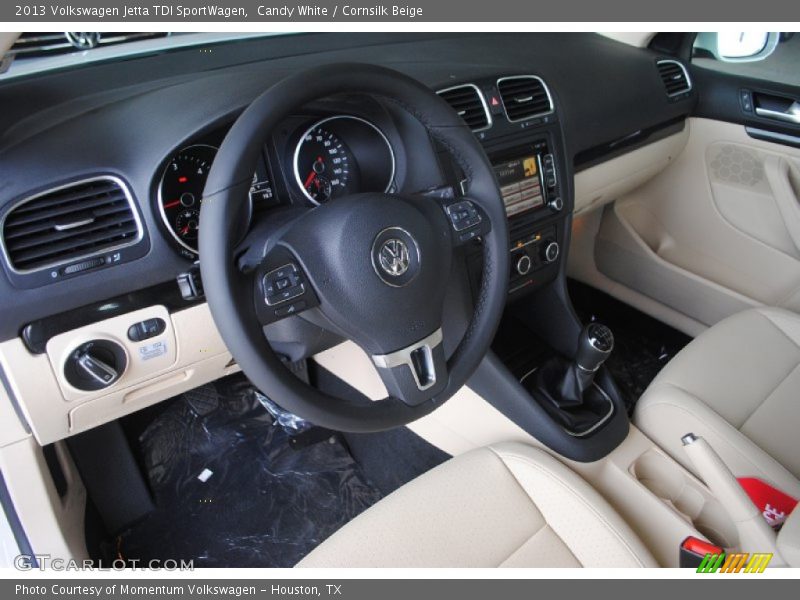 Candy White / Cornsilk Beige 2013 Volkswagen Jetta TDI SportWagen