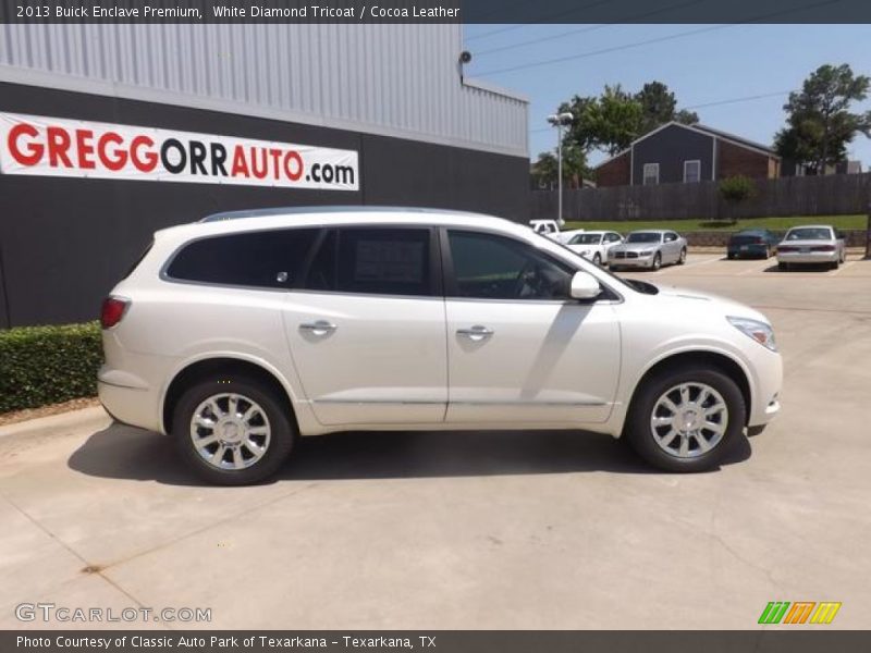 White Diamond Tricoat / Cocoa Leather 2013 Buick Enclave Premium