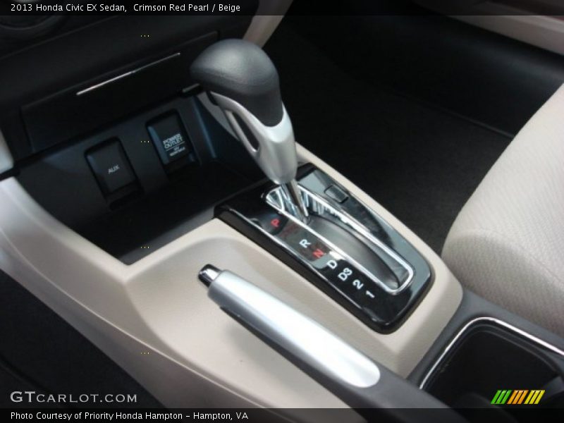 Crimson Red Pearl / Beige 2013 Honda Civic EX Sedan