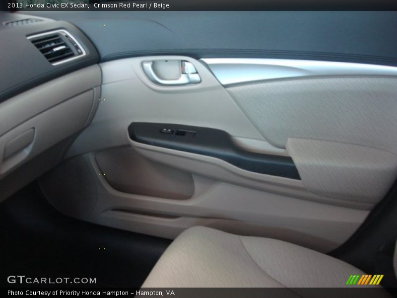 Crimson Red Pearl / Beige 2013 Honda Civic EX Sedan