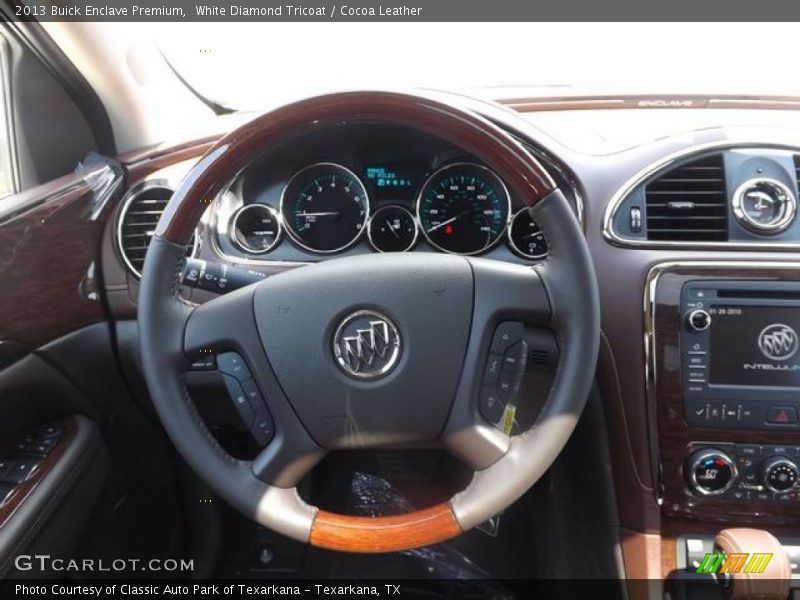 White Diamond Tricoat / Cocoa Leather 2013 Buick Enclave Premium