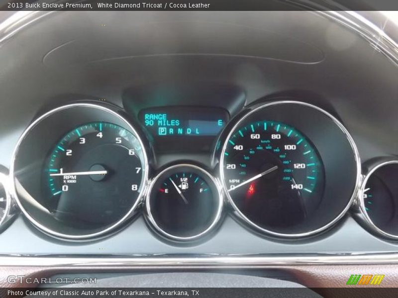White Diamond Tricoat / Cocoa Leather 2013 Buick Enclave Premium