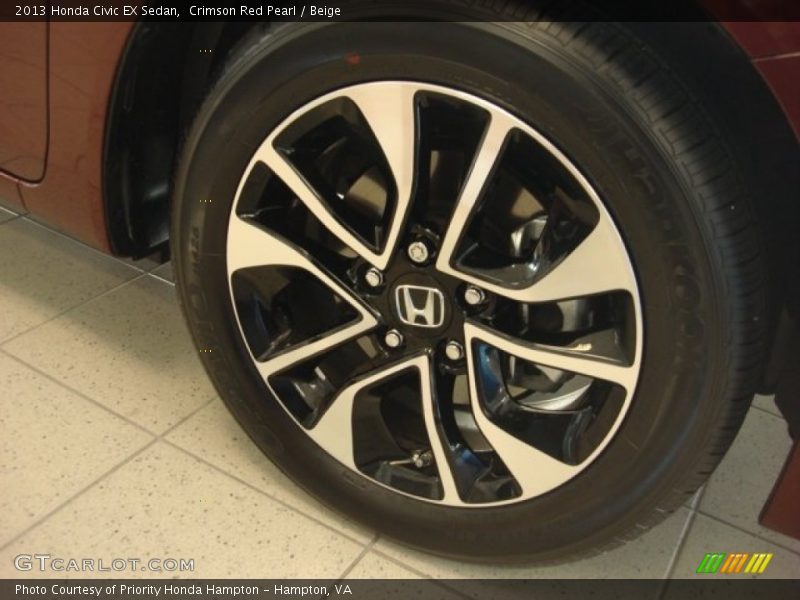 Crimson Red Pearl / Beige 2013 Honda Civic EX Sedan