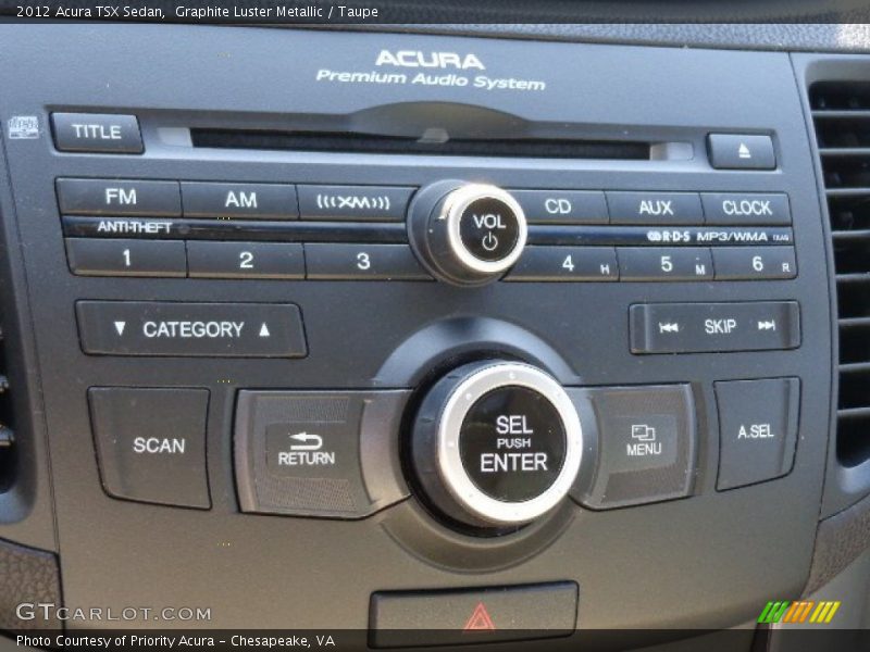 Graphite Luster Metallic / Taupe 2012 Acura TSX Sedan