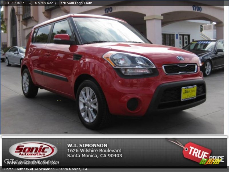 Molten Red / Black Soul Logo Cloth 2012 Kia Soul +