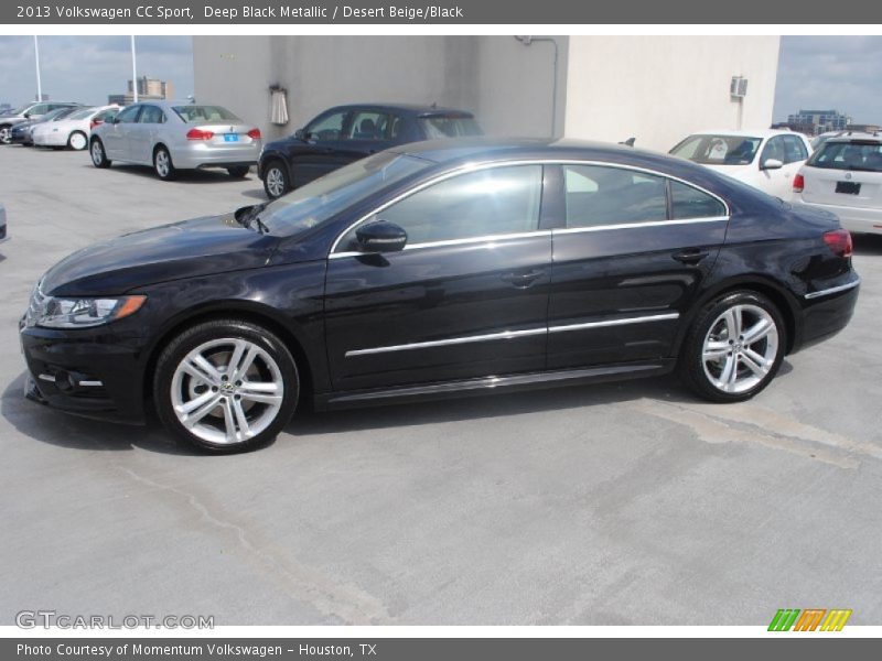 Deep Black Metallic / Desert Beige/Black 2013 Volkswagen CC Sport