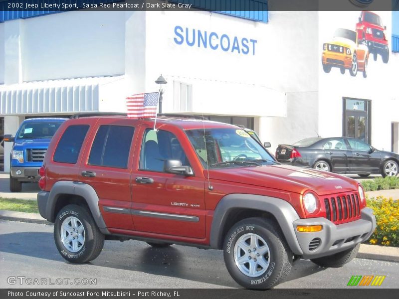 Salsa Red Pearlcoat / Dark Slate Gray 2002 Jeep Liberty Sport