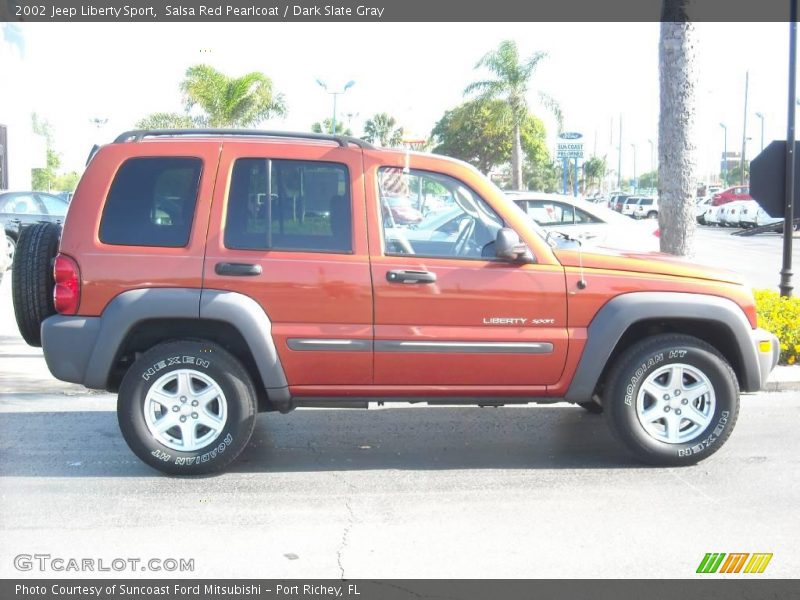 Salsa Red Pearlcoat / Dark Slate Gray 2002 Jeep Liberty Sport