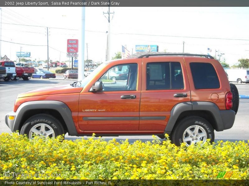 Salsa Red Pearlcoat / Dark Slate Gray 2002 Jeep Liberty Sport
