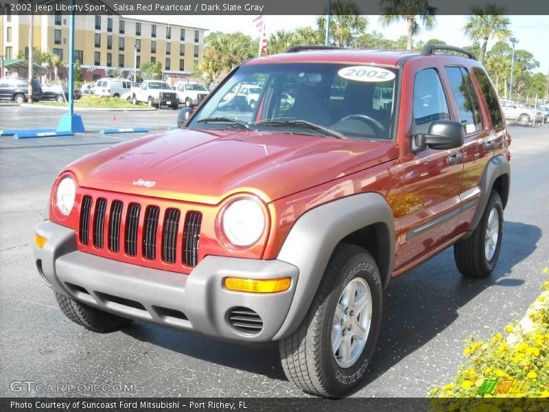 Salsa Red Pearlcoat / Dark Slate Gray 2002 Jeep Liberty Sport