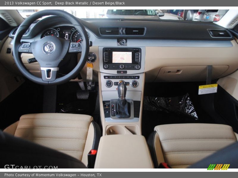 Deep Black Metallic / Desert Beige/Black 2013 Volkswagen CC Sport