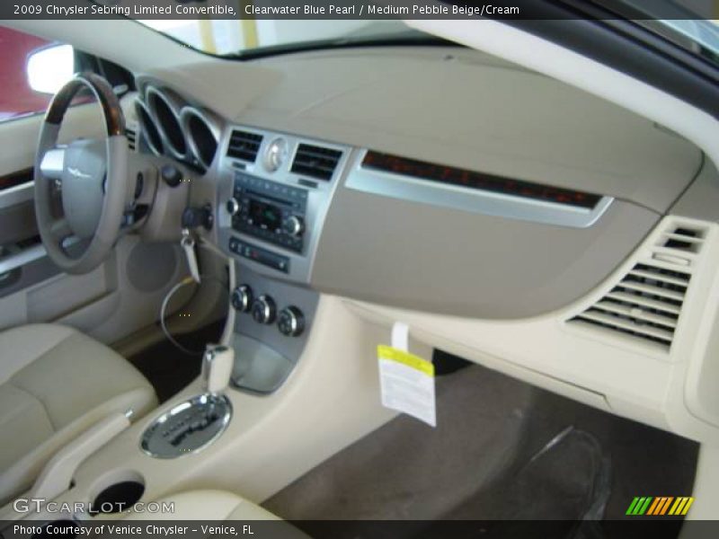 Clearwater Blue Pearl / Medium Pebble Beige/Cream 2009 Chrysler Sebring Limited Convertible