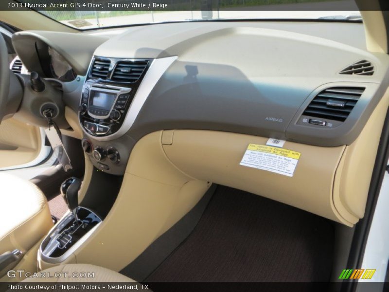 Century White / Beige 2013 Hyundai Accent GLS 4 Door