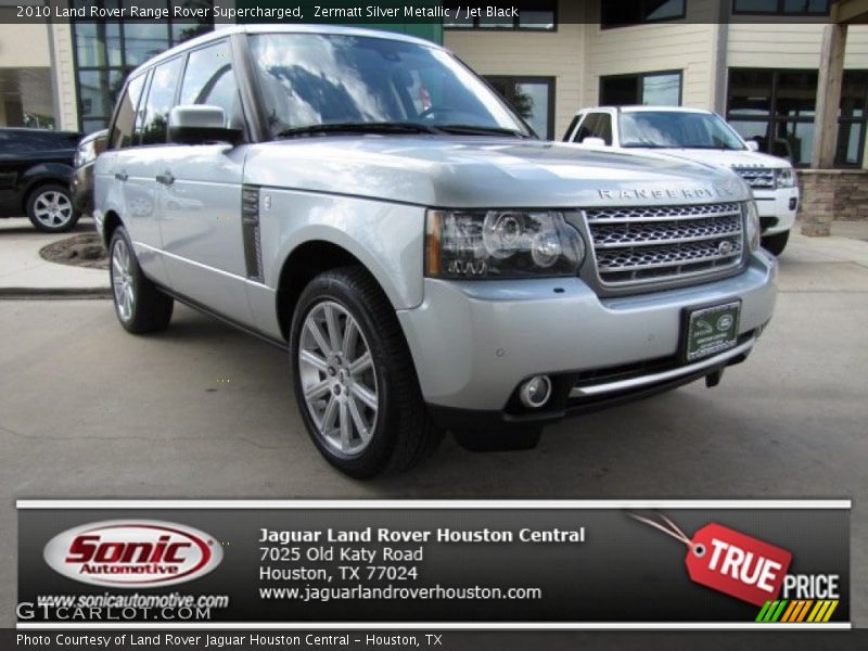 Zermatt Silver Metallic / Jet Black 2010 Land Rover Range Rover Supercharged