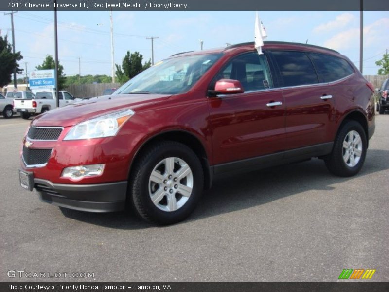 Red Jewel Metallic / Ebony/Ebony 2011 Chevrolet Traverse LT