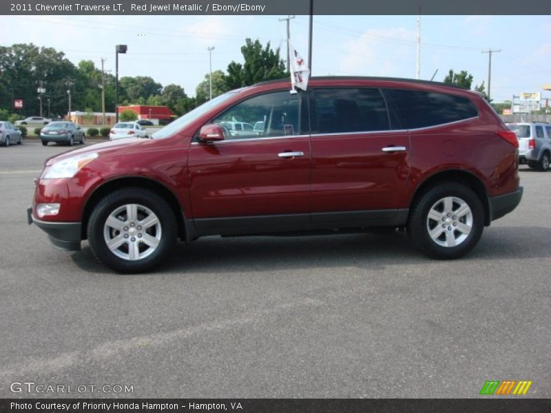 Red Jewel Metallic / Ebony/Ebony 2011 Chevrolet Traverse LT