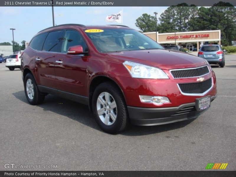 Red Jewel Metallic / Ebony/Ebony 2011 Chevrolet Traverse LT